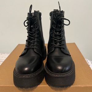 SOLD Steve Madden Black Platform Combat Boots